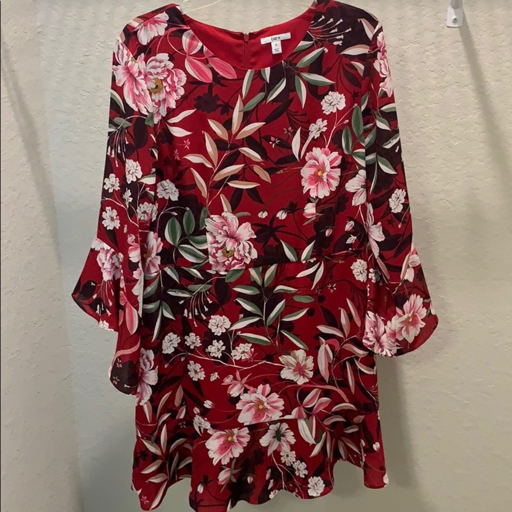 Red floral dress